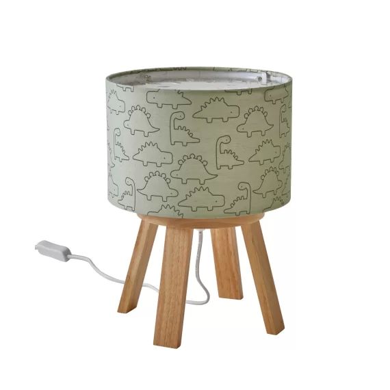 Lampe de chevet bois PETIT DINO kaki