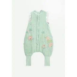 Turbulette Tog 2 En Gaze De Coton Avec Pieds Retroussables Arya Vert
