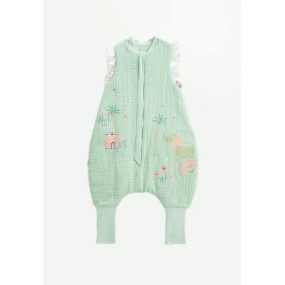 Turbulette Tog 2 En Gaze De Coton Avec Pieds Retroussables Arya Vert