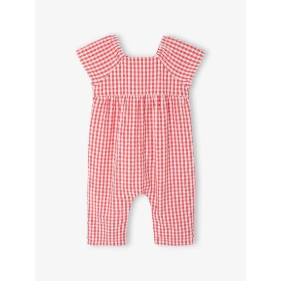 Combinaison imprimée bébé carreaux rouge
