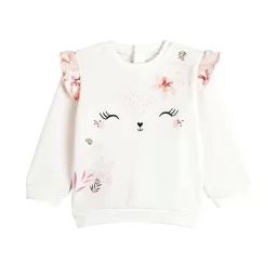 Sweat Bébé Fille En Molleton Kalaoupe Blanc