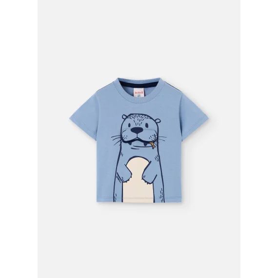 T-shirt Tricot Manche Courte Gris