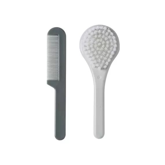 Set de coiffure peigne et brosse vert sauge