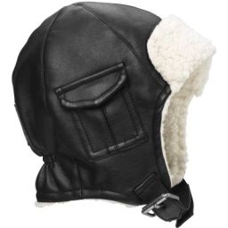 Bonnet chapka noir Aviator Black (0-6 mois)