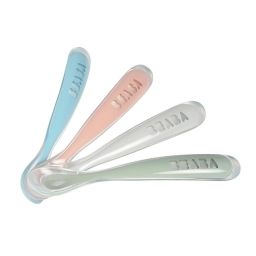 Lot 4 Cuillères Premier Age Silicone Béaba – Eucalyptus