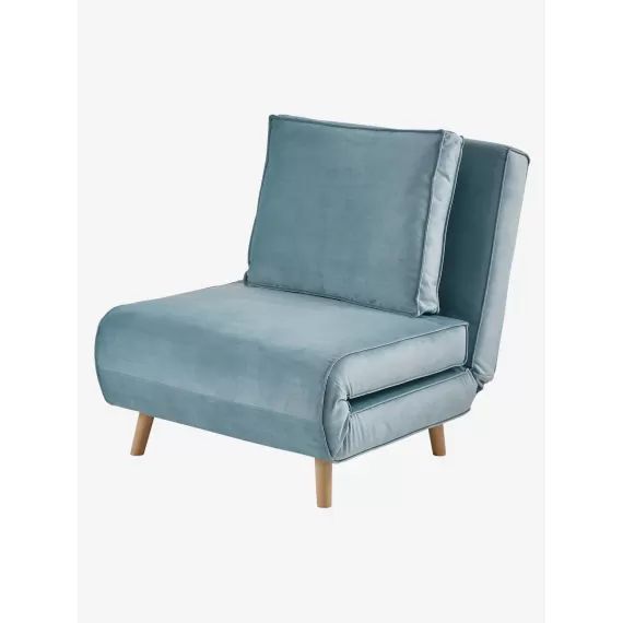 Banquette convertible 1 place bleu grisé