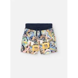 Bermuda En Coton Avec Imprimé Fantaisie Multicolore