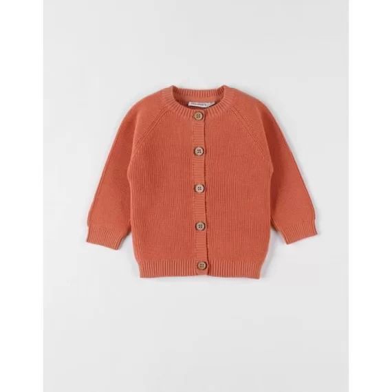 Cardigan En Tricot Fin Orange