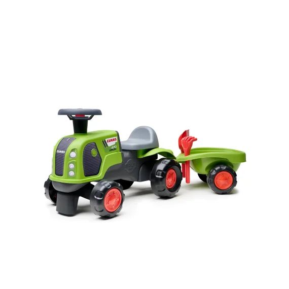 Porteur Tracteur Claas 1er Âge Avec Remorque, Pelle Et Râteau Vert Claas