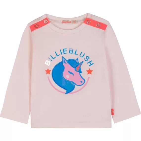 T-shirt en coton licorne Fille Rose
