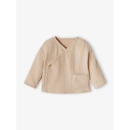 Brassière naissance en gaze de coton bébé personnalisable beige