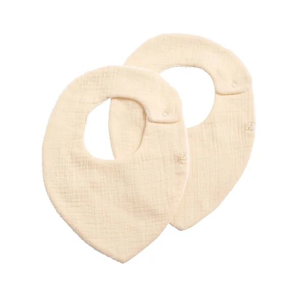 Lot De 2 Bavoirs En Gaze De Coton Beige