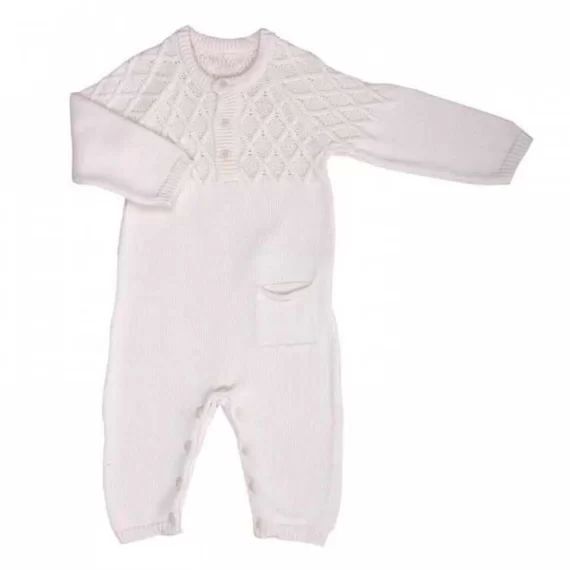 Combinaison bébé en tricot de coton bio, LOAN beige