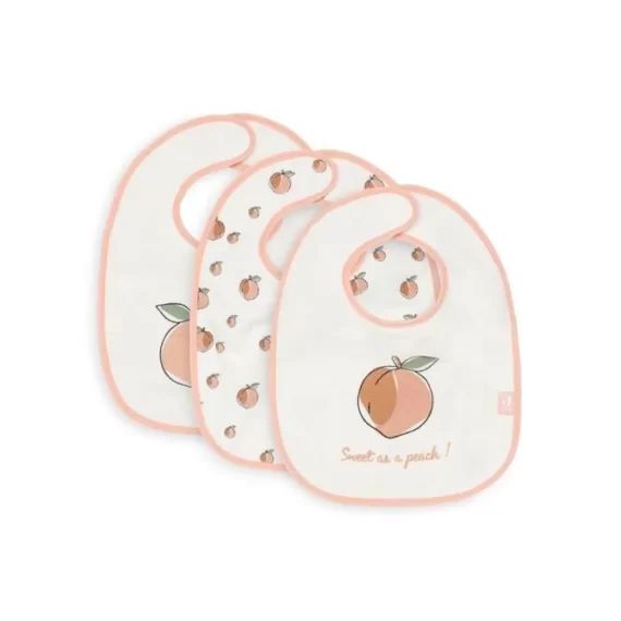 Bavoir Éponge Imperméable Pêche (3pcs) blanc