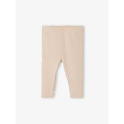 Legging bébé en maille côtelée rose poudré