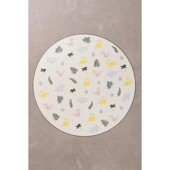 Tapis rond en vinyle Dino Party Kids