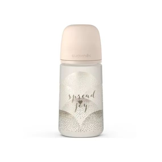 Biberon avec tétine symétrique SX PRO M Joy doré (270 ml)