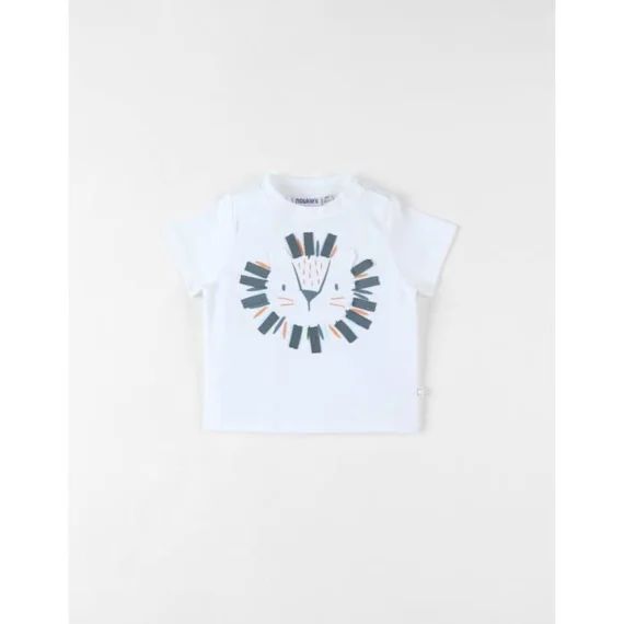 T-shirt Lion À Courtes Manches Écru/bleu Blanc