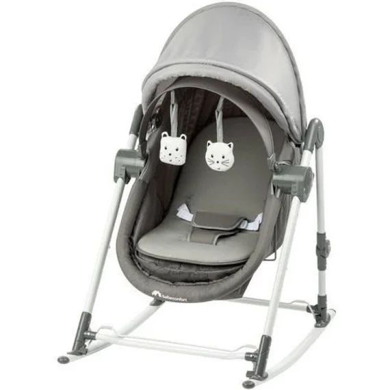 BEBECONFORT Transat 3 en 1 bébé Calys, Balancelle, berceau, de la naissance jusqu&rsquo;à 9 mois (9kg), Grey Mist gris