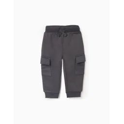 Jogpant Gratté Avec Poches Cargo Gris Foncé