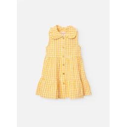 Robe En Popeline A Carreaux Jaune