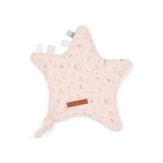 Doudou plat attache sucette  Little pink flowers