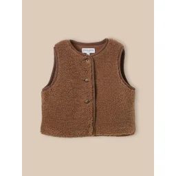 Veste Sans Manches En Sherpa Cognac
