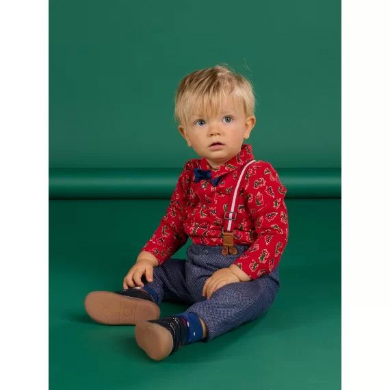 Pantalon À Bretelles Amovibles – Marine