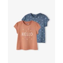 Lot de 2 T-shirts basics bébé manches courtes vieux rose