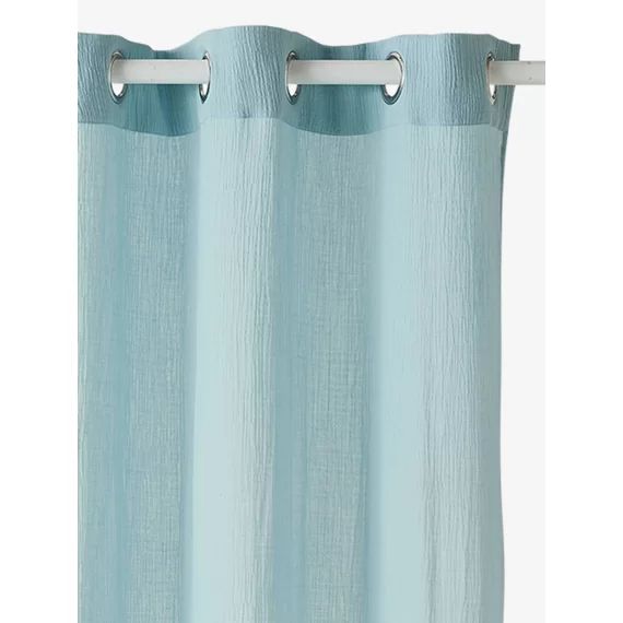 Rideau tamisant en gaze de coton bleu grisé