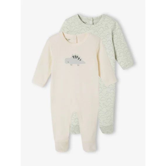 Lot de 2 dors-bien bébé Dinosaures vert d&rsquo;eau