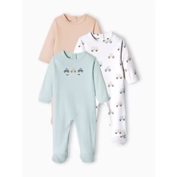 Lot de 3 dors-bien basic bébé en interlock BASICS bleu ciel