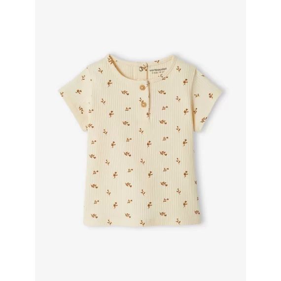 Tee-shirt à côtes bébé écru