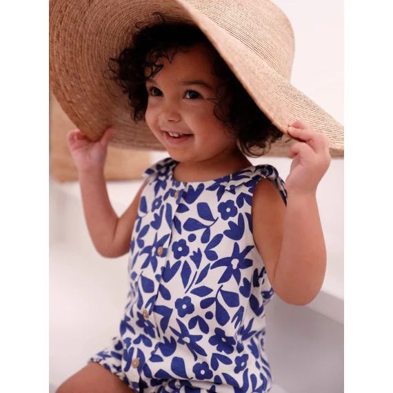 Combinaison imprimée bébé bleu imprimé