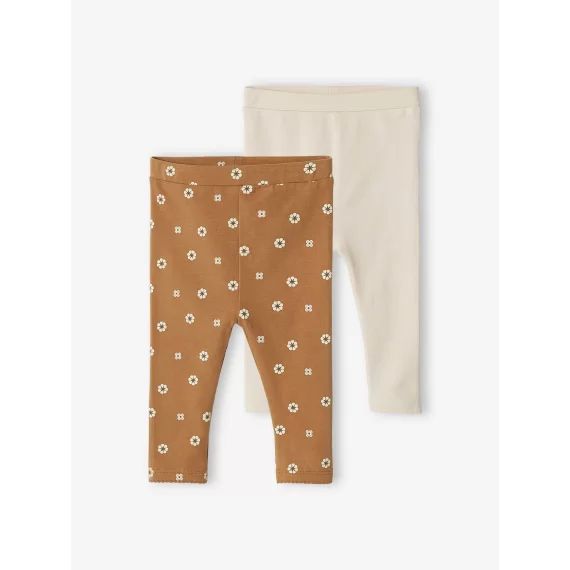 Lot de 2 leggings basic bébé BASICS écru