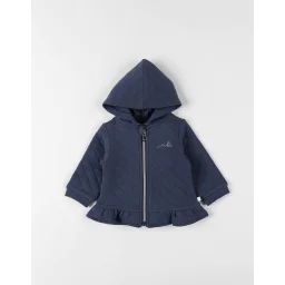 Veste À Capuche Zippée Matelassée Bleu