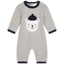 Combinaison tricot coton laine Garçon Gris