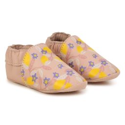Chaussons en cuir Fille Rose