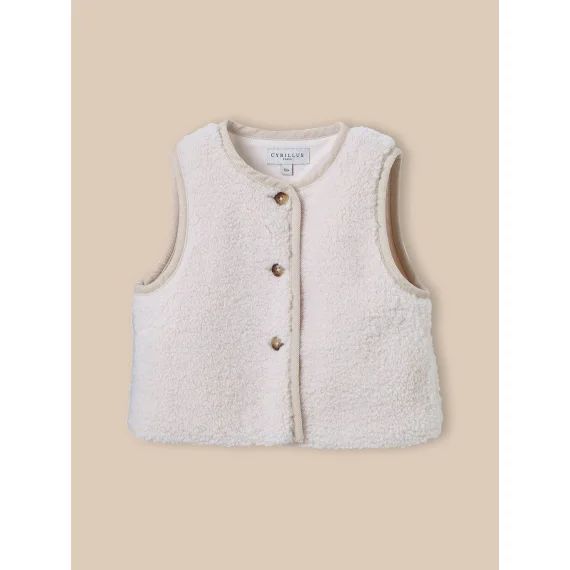 Veste Sans Manches En Sherpa Ecru