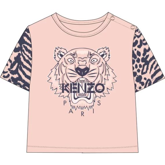 T-shirt en coton imprimé Fille Rose