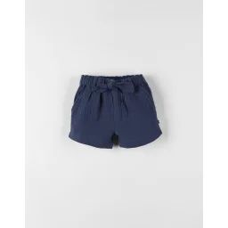 Short En Mousseline De Coton Bleu