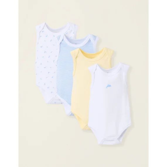Pack 4 Bodies Sans Manches Multicolore