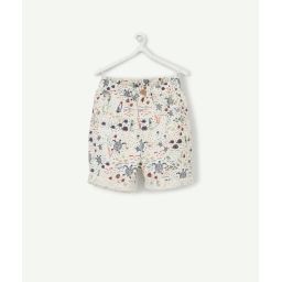Le bermuda sarouel blanc imprimé fonds marins –  – Soldes