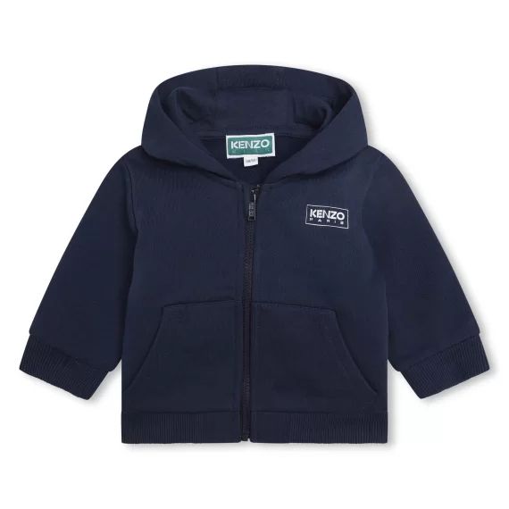 Sweat-shirt à capuche en coton Garçon Bleu