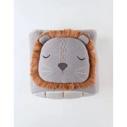 Panier de rangement en tricot jacquard bio gris