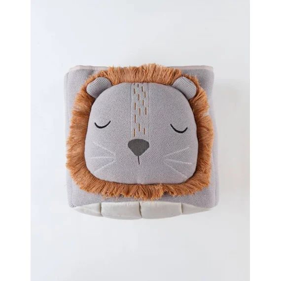 Panier de rangement en tricot jacquard bio gris