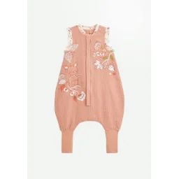 Turbulette D&rsquo;été En Gaze De Coton Avec Pieds Retroussables Mindanao Rose