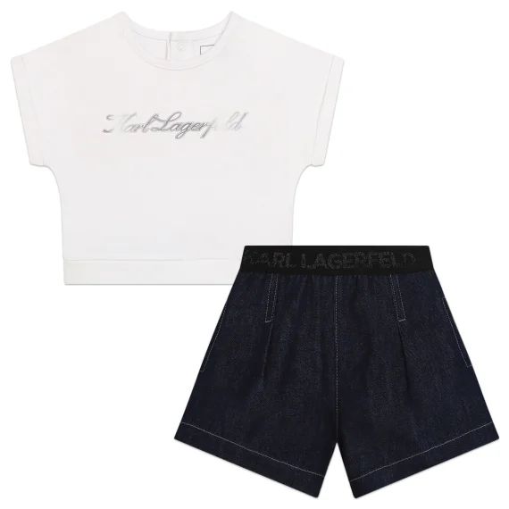 ENSEMBLE T-SHIRT+SHORT Fille Bleu