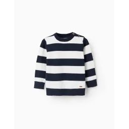 Pull Maille Fine Rayé Bleu Foncé