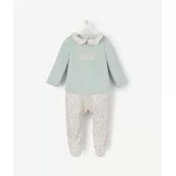 Dors bien vert avec imprimé fleuri en coton biologique bébé –  – Soldes